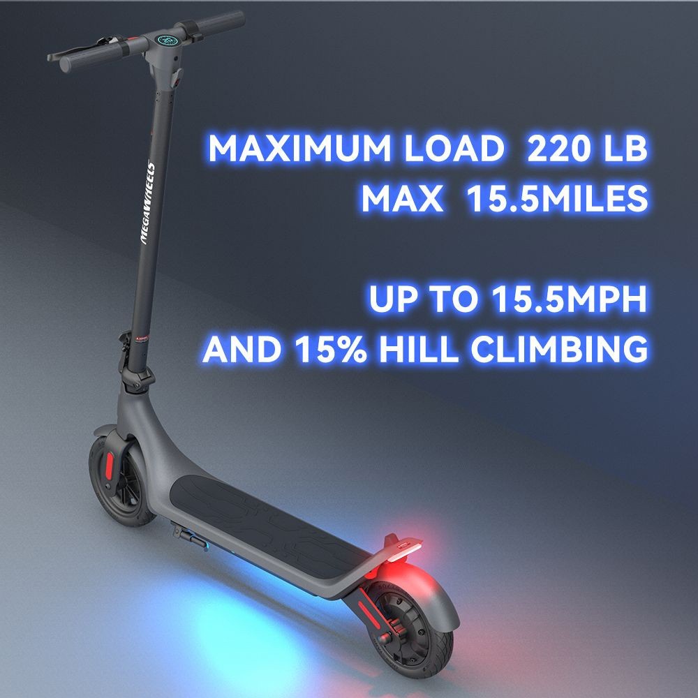 Megawheels A6 Electric Scooter 9in Puncture-proof Tires 36V 250W Motor 25km/h Max Speed 5.2Ah batéria 25km dojazd - čierna