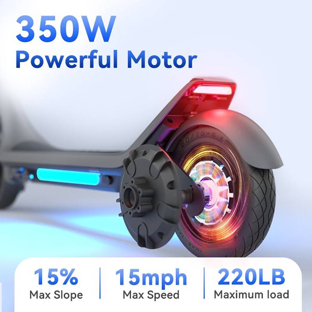 Megawheels A6 Electric Scooter 9in Puncture-proof Tires 36V 250W Motor 25km/h Max Speed 5.2Ah batéria 25km dojazd - čierna