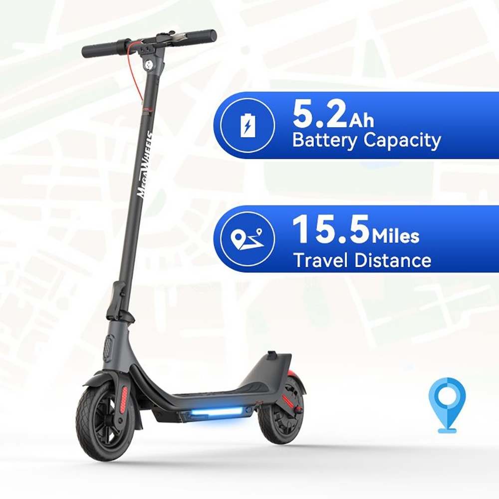 Megawheels A6 Elektrická kolobežka 9in Pneumatiky odolné voči prepichnutiu 36V 250W Motor 25km/h Maximálna rýchlosť 5.2Ah batéria 25km dojazd - čierna