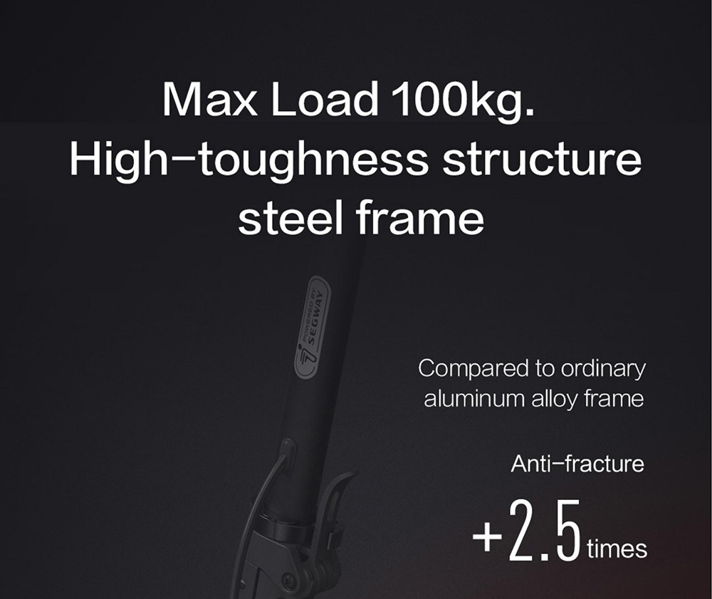 Ninebot D18E Electric Scooter Foldable 10in Pneumatic Tires 250W Hub Motor 25km/h Max Speed 36V 5.0Ah Battery 18km Range