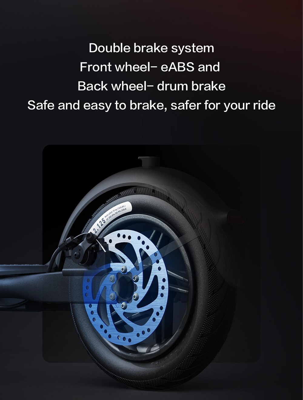 Ninebot D18E Electric Scooter Foldable 10in Pneumatic Tires 250W Hub Motor 25km/h Max Speed 36V 5.0Ah Battery 18km Range