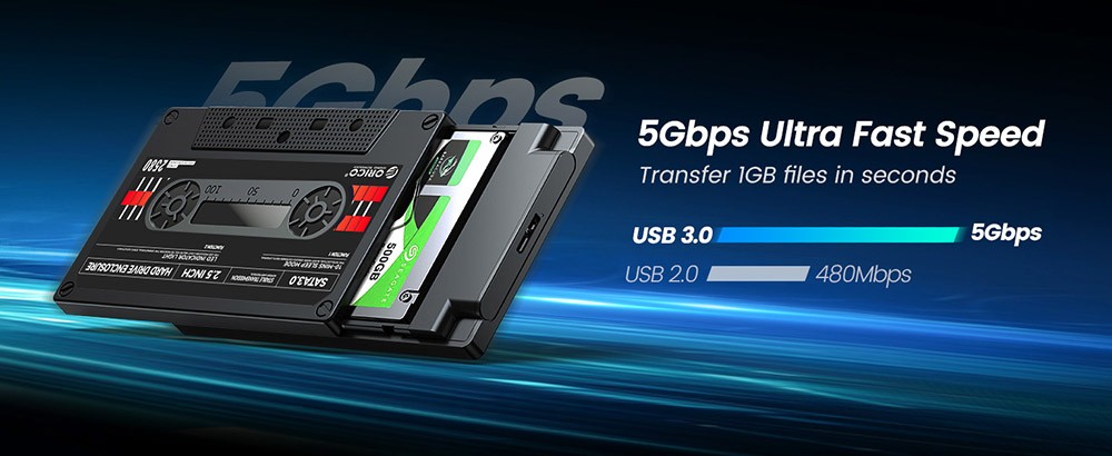 ORICO 2.5'' Hard Drive Enclosure SATA to USB3.0