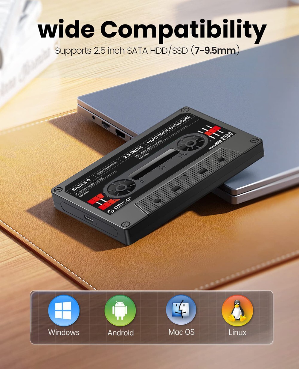 ORICO 2.5'' Hard Drive Enclosure USB3.0 to SATA