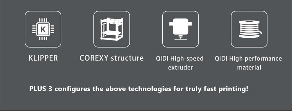 Imprimante 3D QIDI TECH X-Plus 3, mise à niveau automatique, vitesse d'impression de 600 mm/s, carte HF flexible, ventilateur de circulation de chambre, détection de filament, boîte de séchage, 280 x 280 x 270 mm