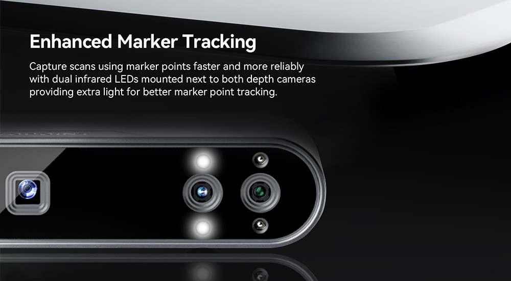 Revopoint POP 3 3D Scanner Standard Edition, 0.05mm Single-Frame Precision, 0.05mm Point Distance, 400mm Max Scan Distance, Up to 18fps Scan Speed, Color Scanning, Minimum Scan Volume 20x20x20mm