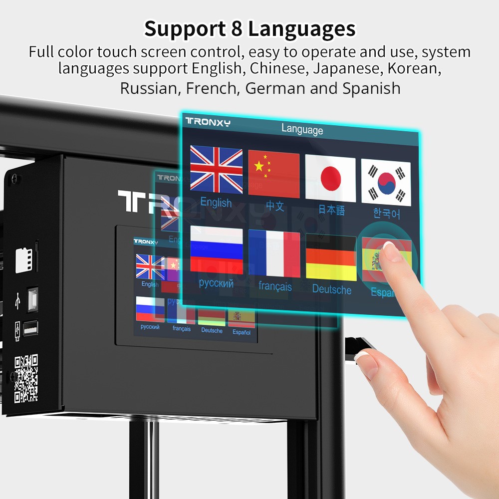 TRONXY VEHO 600 3D Printer, Automatic Leveling, Direct Extruder, Silicone Heated Bed, Mute Printing, Filament Detection, Resume Printing, Touch Screen, 600*600*600mm