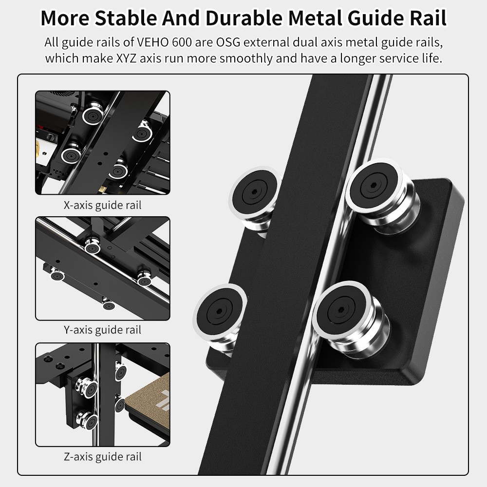 TRONXY VEHO 600 3D Printer, Automatic Leveling, Direct Extruder, Silicone Heated Bed, Mute Printing, Filament Detection, Resume Printing, Touch Screen, 600*600*600mm