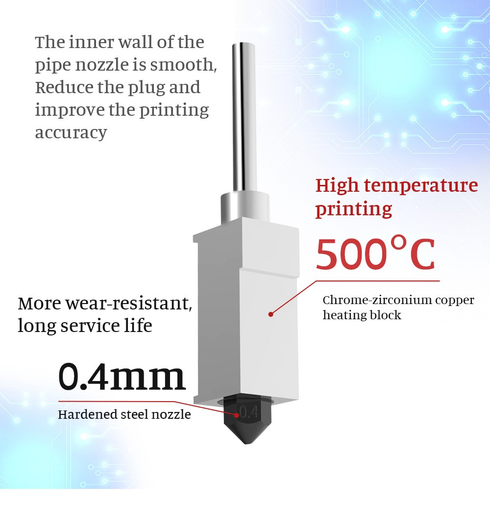 TWO TREES Bambu Lab X1/P1P Hotend Kit, 500 Celsius High Temperature Printing, CHT Nozzle