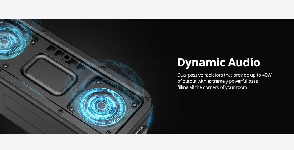 Refurbished Tronsmart Element Force SoundPulse Portable Bluetooth Speaker with IPX7 Waterproof, 40W Max Output, 15H Playtime