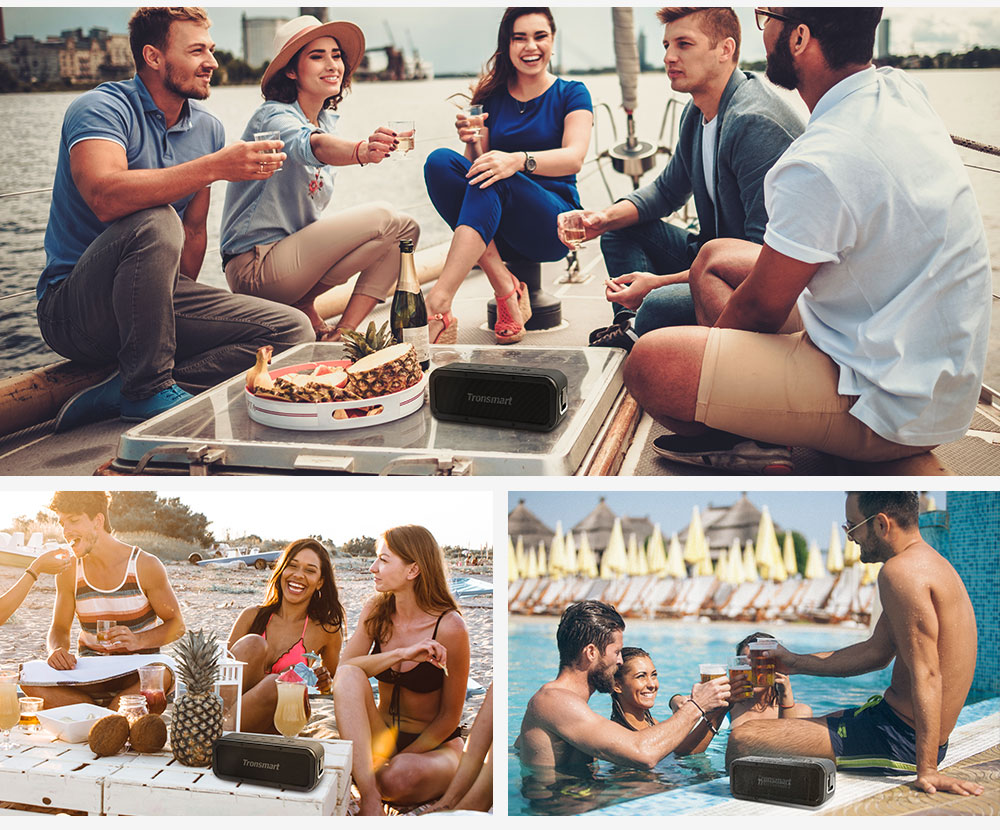 Refurbished Tronsmart Element Force SoundPulse Portable Bluetooth Speaker with IPX7 Waterproof, 40W Max Output, 15H Playtime