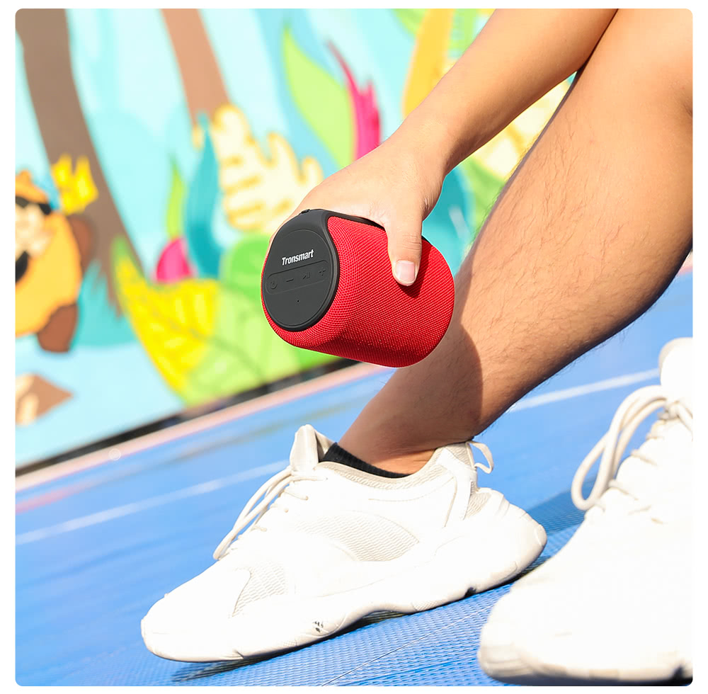 Refurbished Tronsmart Element T6 Mini Bluetooth 5.0 Speaker with 360-degree Surround, Deep Bass, IPX6 Waterproof, 24H Playtime - Red