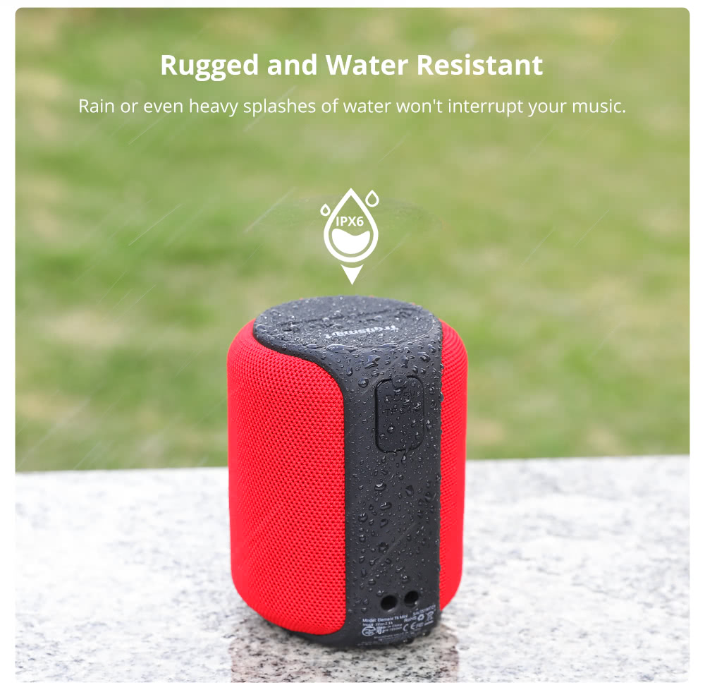 Refurbished Tronsmart Element T6 Mini Bluetooth 5.0 Speaker with 360-degree Surround, Deep Bass, IPX6 Waterproof, 24H Playtime - Red