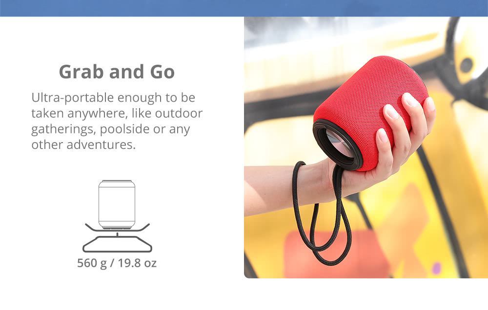 Refurbished Tronsmart Element T6 Mini Bluetooth 5.0 Speaker with 360-degree Surround, Deep Bass, IPX6 Waterproof, 24H Playtime - Red