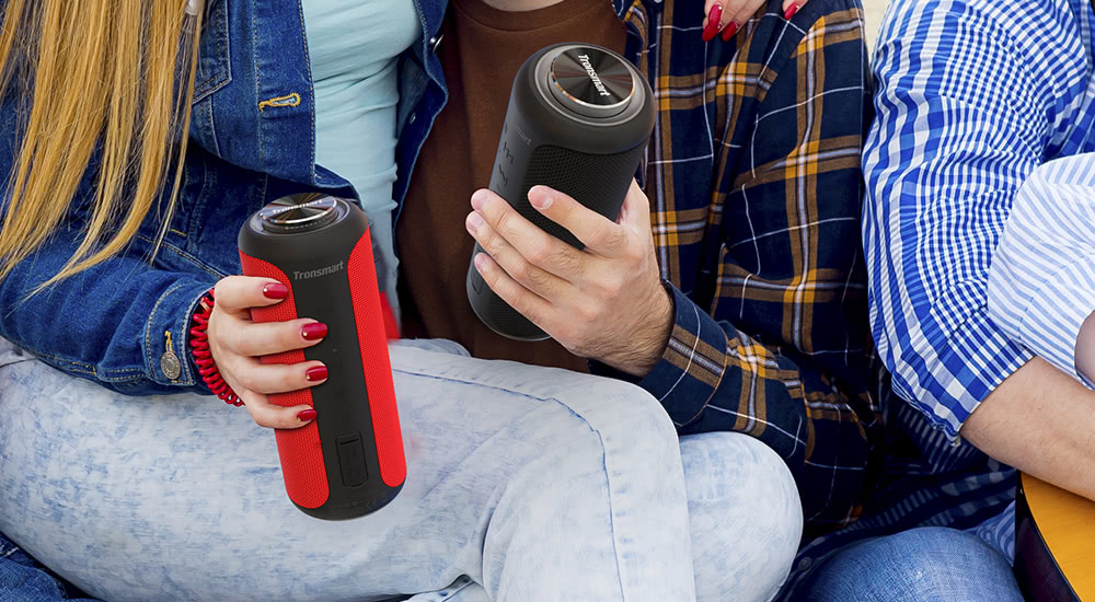 Refurbished Tronsmart T6 Plus Upgraded Edition Bluetooth 5.0 Portable Speaker with Up to 40W Power, 360&deg; Sound, IPX6, NFC - Black