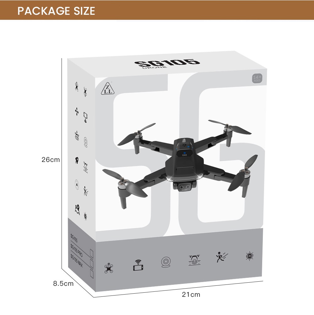ZLL SG105 Pro RC Drone Foldable 4-axis Quadcopter - 2 Batteries