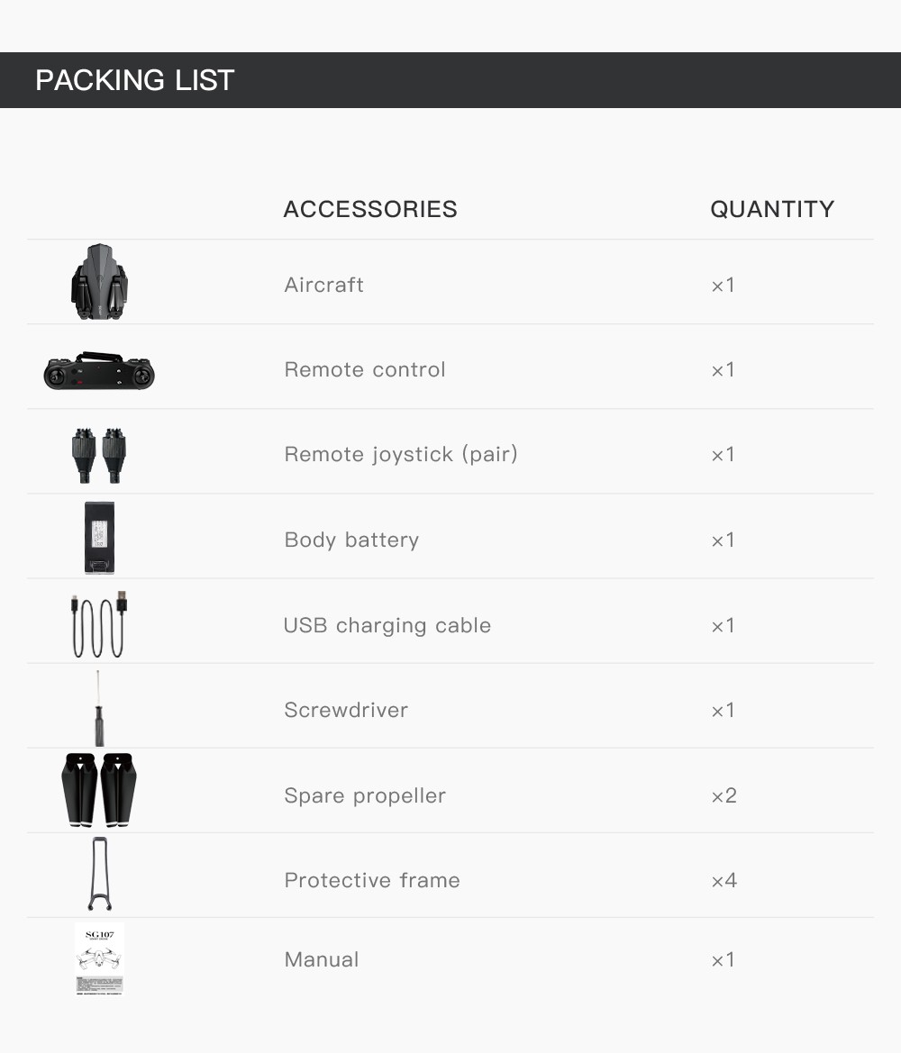 ZLL SG107 RC Drone Dual 4K Camera - 2 Batteries
