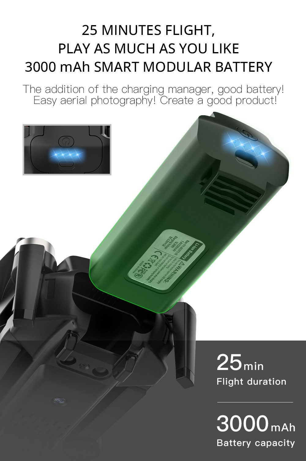 ZLL SG108 Pro RC Drone, 2-axis Anti-shake Gimbal, Dual Camera, APP Control, GPS/GLONASS Double Mode 1 Battery - Black