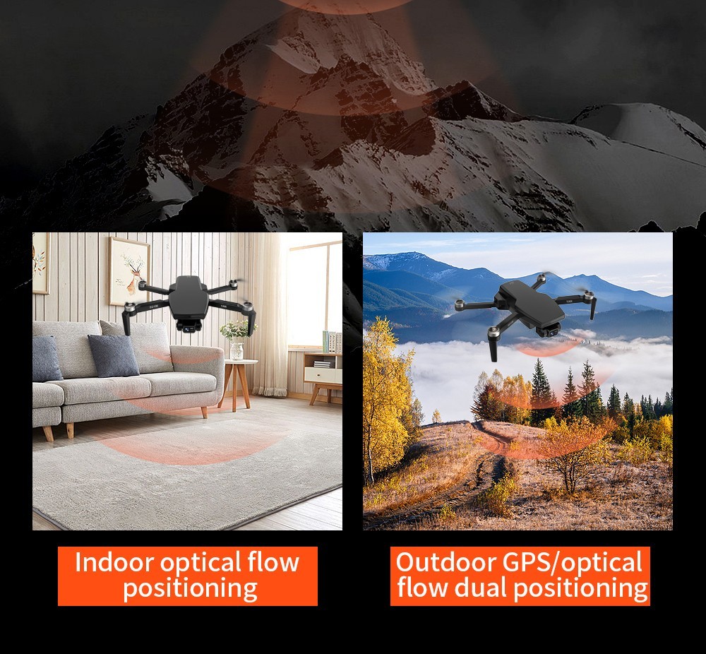 ZLL SG108 Pro RC Drone, 2-axis Anti-shake Gimbal, Dual Camera, APP Control, GPS/GLONASS Double Mode 1 Battery - Black