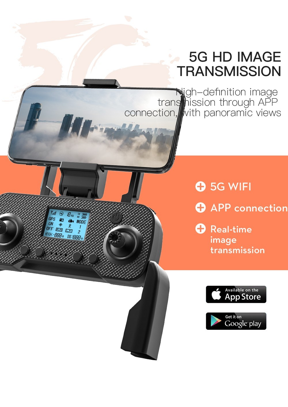 ZLL SG108 Pro RC Drone, 2-axis Anti-shake Gimbal, Dual Camera, APP Control, GPS/GLONASS Double Mode 1 Battery - Black