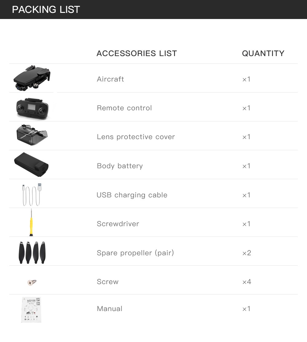 ZLL SG108 PRO 5G WIFI FPV GPS with 4K HD Camera RC Drone(Black)