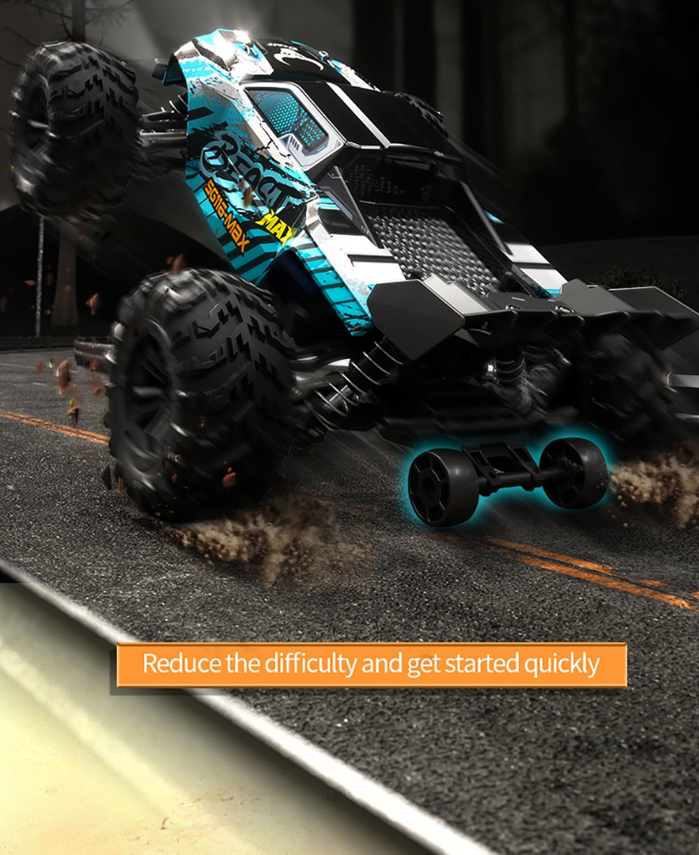 ZLL SG116 MAX 1:16 Full Scale RC Model Control Remote Vehicle Brushless 4WD All Terrain Big Foot Off-road Vehicle – 2 Batteries