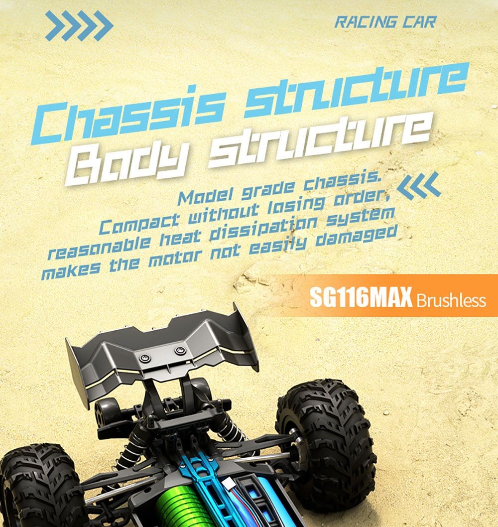ZLL SG116 PRO RC Car RC390 High-speed Carbon Brush Motor 40km/h Max Speed - 2 Batteries