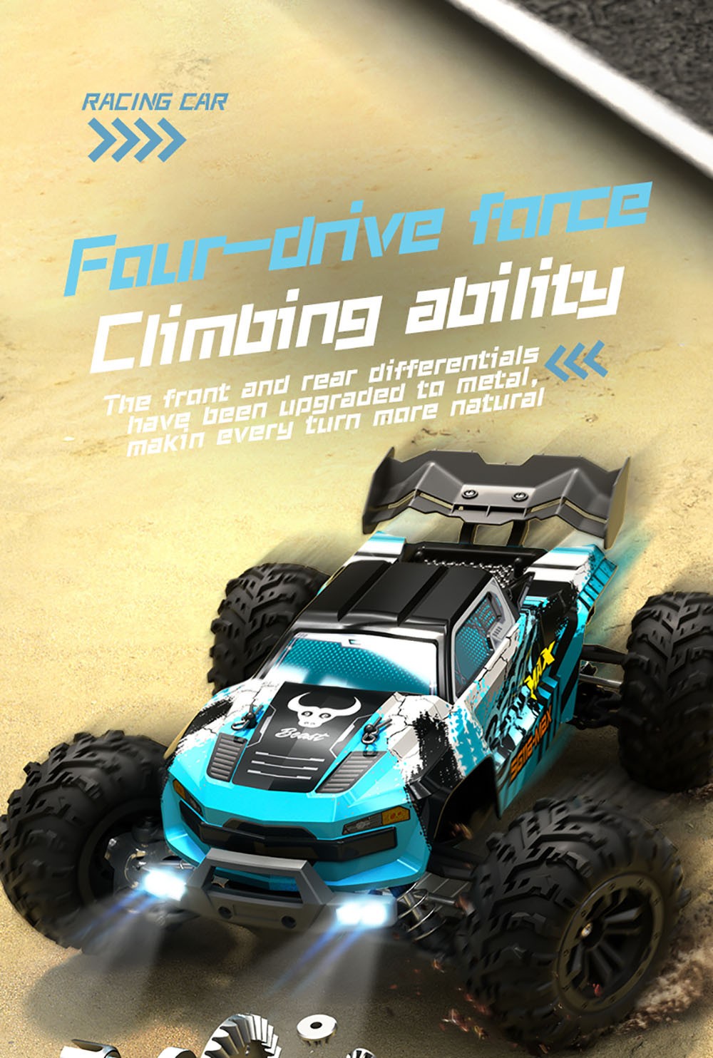 ZLL SG116 PRO RC Car RC390 High-speed Carbon Brush Motor 40km/h Max Speed - 2 Batteries