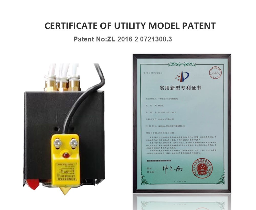 Zonestar Z9V5MK5 Mixed Color 3D Printer, 4-In-1-Out 4 Extruder, Auto Leveling, 4.3-inch TFT LCD Screen, Resume Printing, Open Source, 300x300x400mm