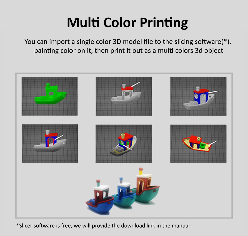 Zonestar Z9V5MK5 Mixed Color 3D Printer, 4-In-1-Out 4 Extruder, Auto Leveling, 4.3-inch TFT LCD Screen, Resume Printing, Open Source, 300x300x400mm