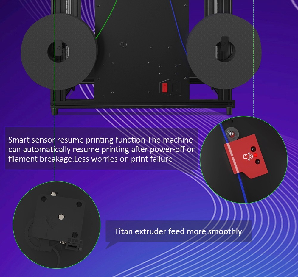 Zonestar Z9V5MK5 Mixed Color 3D Printer, 4-In-1-Out 4 Extruder, Auto Leveling, 4.3-inch TFT LCD Screen, Resume Printing, Open Source, 300x300x400mm