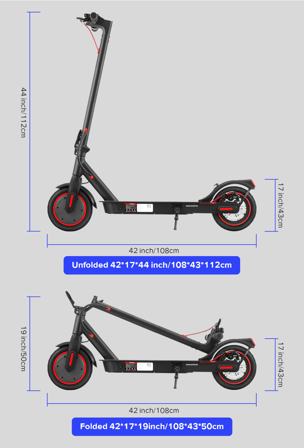 iScooter i9 Skladacia elektrická kolobežka 8,5-palcová pneumatická pneumatika 350W motor 7,5Ah batéria 25km/h maximálna rýchlosť čierna