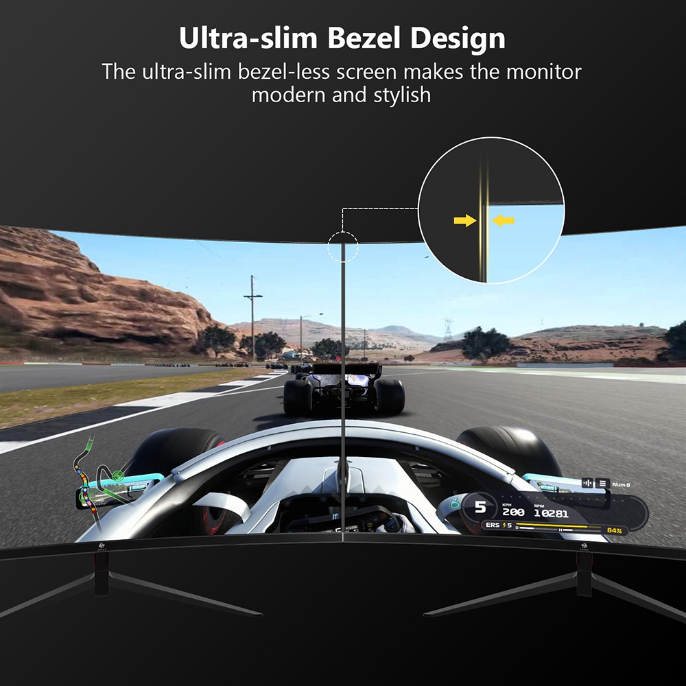 Z-Edge UG24 24'' Curved Gaming Monitor 180Hz Refresh Rate, 1ms MPRT FHD 1080 Gaming Monitor AMD Freesync Premium Display