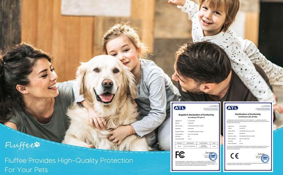 Fluffee Pet Hair Comb with 0.8mm / 1.0mm / 1.5mm Replaceable Combs - Blue