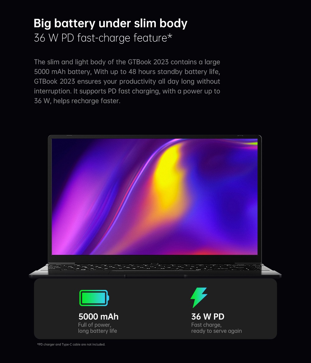 ALLDOCUBE GT BOOK LAPTOP 14.1 inch FHD intel Celeron N5100 12GB DDR4 RAM 512GB SSD WiFi6 Bluetooth 5.1 - EU Plug