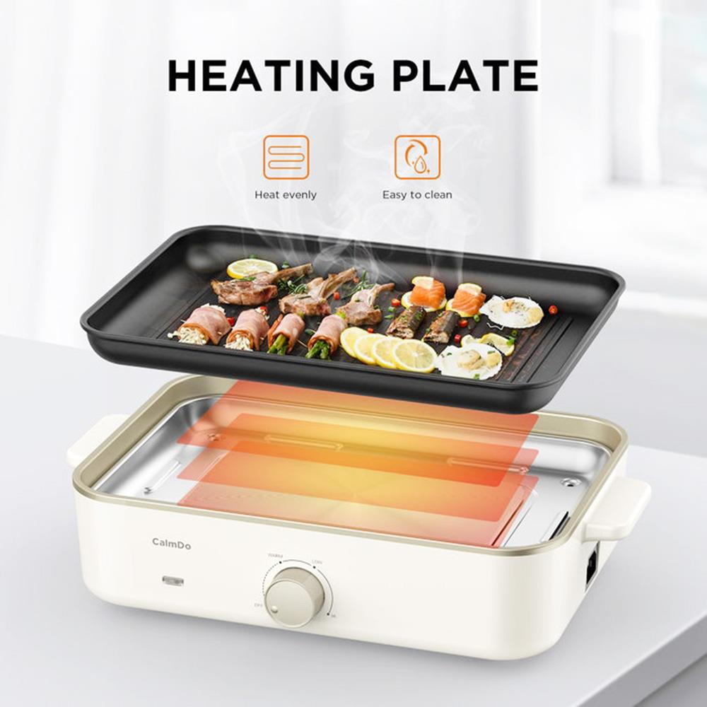 CalmDo Electric 1400W Foldaway Skillet Grill Combo