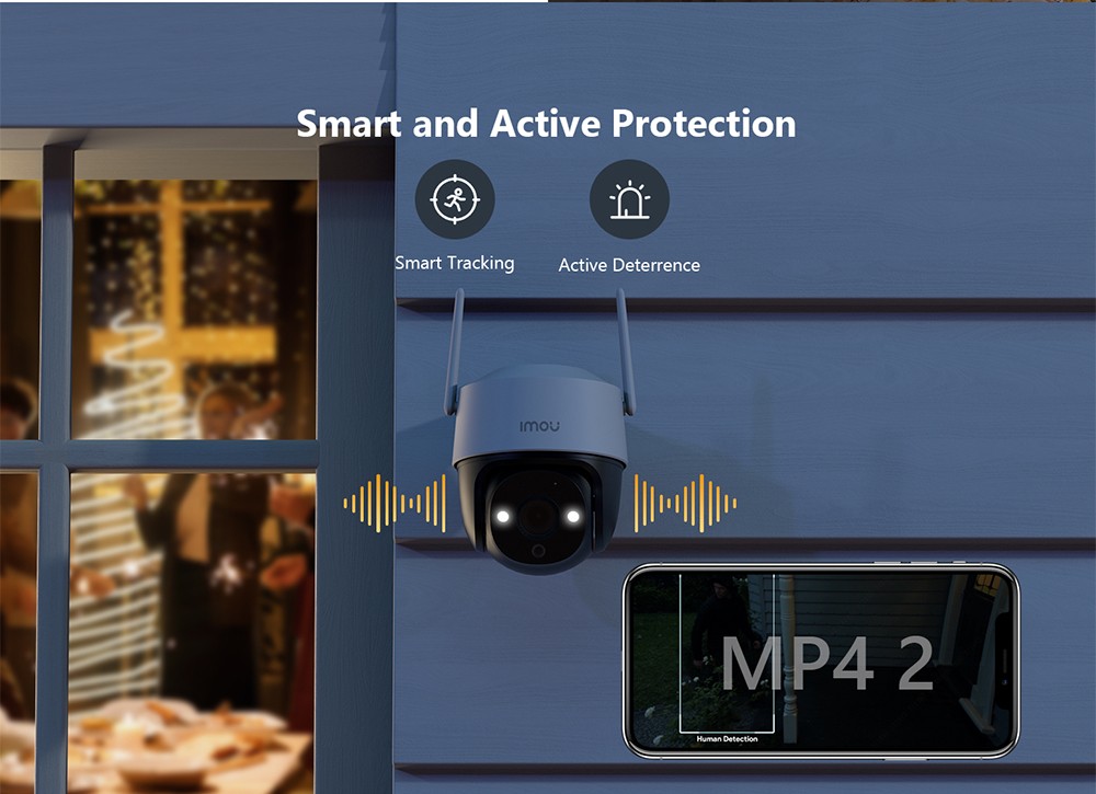 IMOU Cruiser SE+ 4MP Outdoor Security Camera with Spotlight, 110dB Siren, Color Night Vision, 1440P Panoramic Camera, IP66