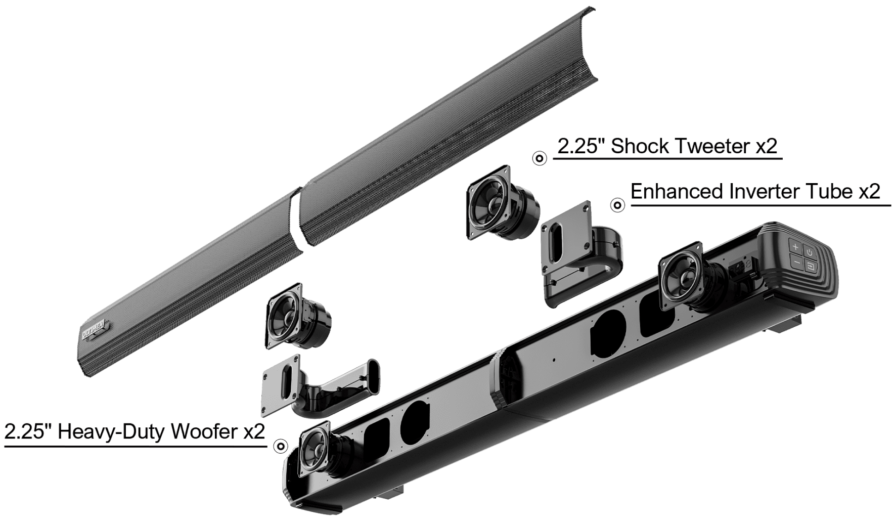 Ultimea Apollo S40 2.2CH 40W Soundbar pre TV zariadenia, oddeliteľný 2-v-1, Bluetooth 5.0, zabudované 2 výškové a 2 basové reproduktory