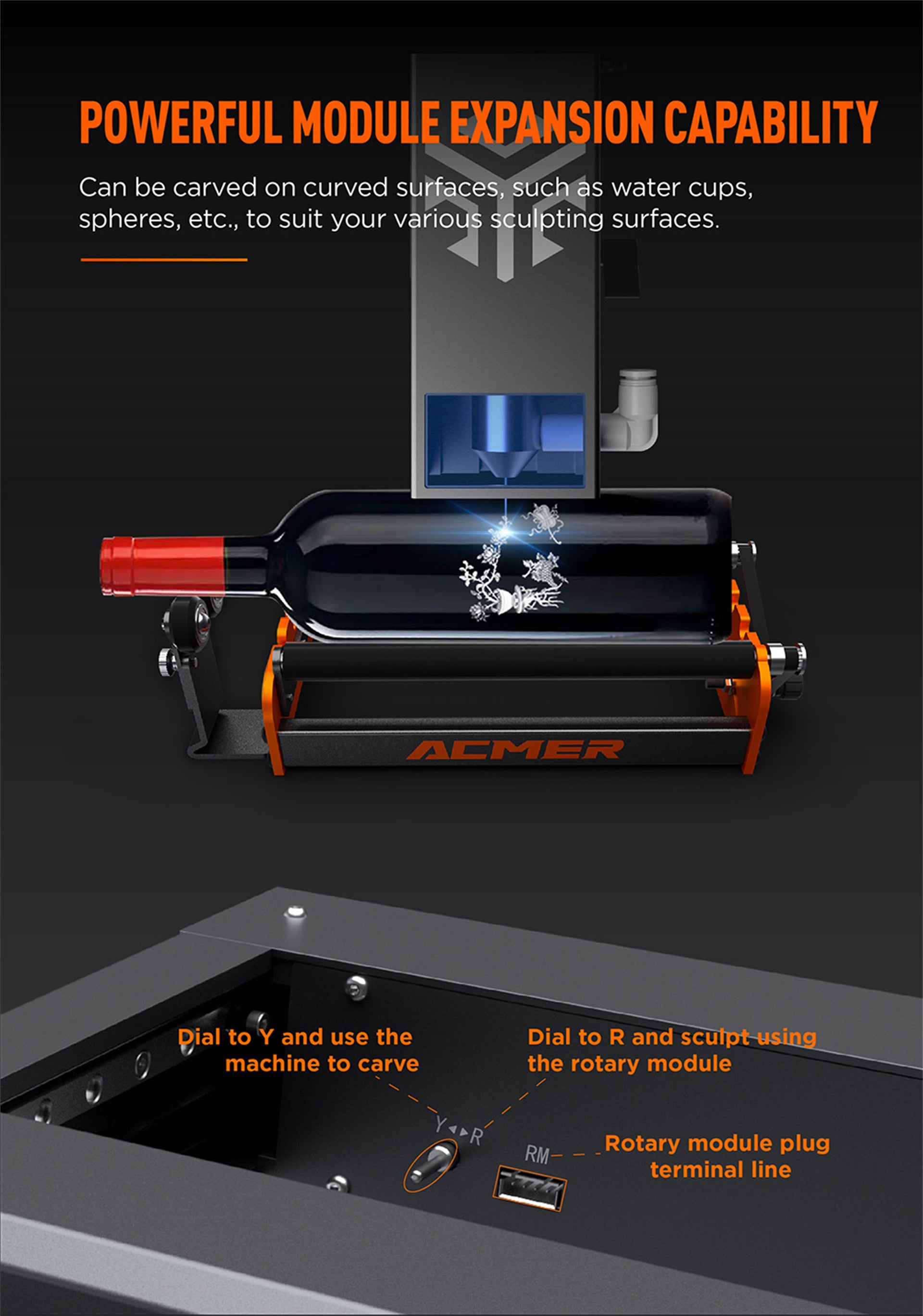 ACMER P2 20W laserová gravírovacia fréza, pevné zaostrenie, gravírovanie pri 30000 mm/min, ultratichý automatický vzduchový asistent, 0.01mm presnosť gravírovania, ovládanie aplikácie pre iOS a Android, 420*400mm
