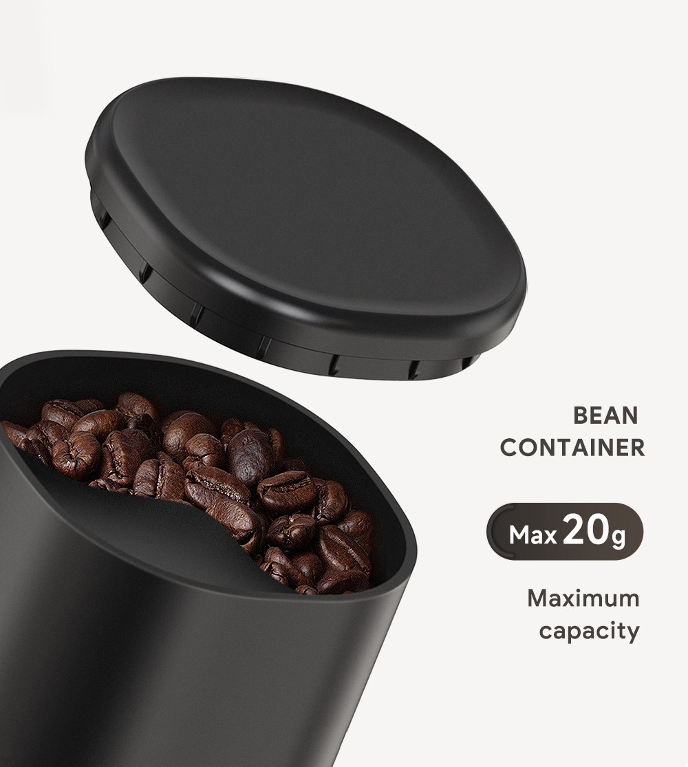 i Cafilas FK13 3 in 1 Grinder Coffee Maker, 20g Bean Container, Pour Over Dripper, Adjustable Grinding Degree, 3300mAh Battery, Removable Structure, for Travel, Camping