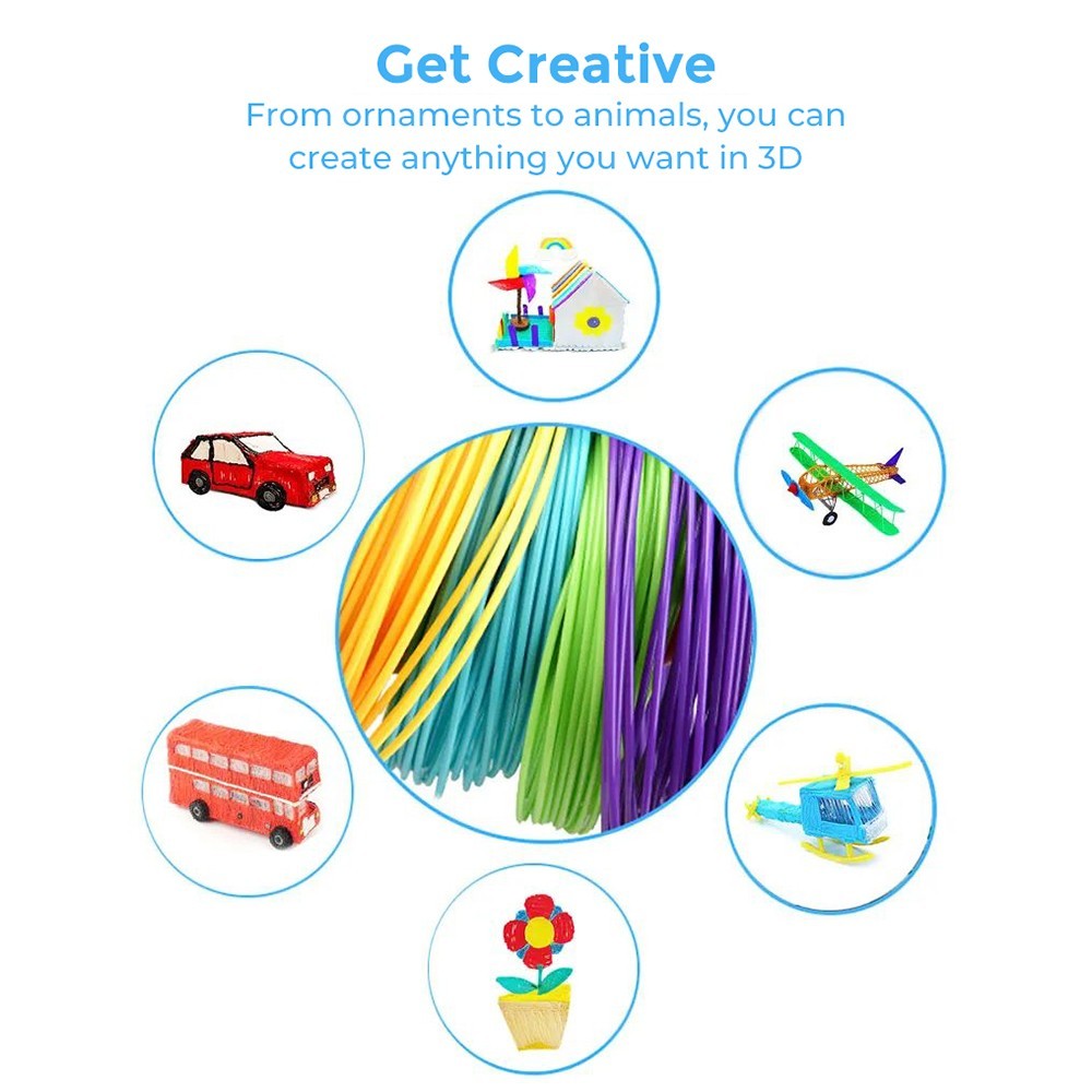 15pcs 10m High-Temperature PLA Filament for 3D Printing Pen, Random Color