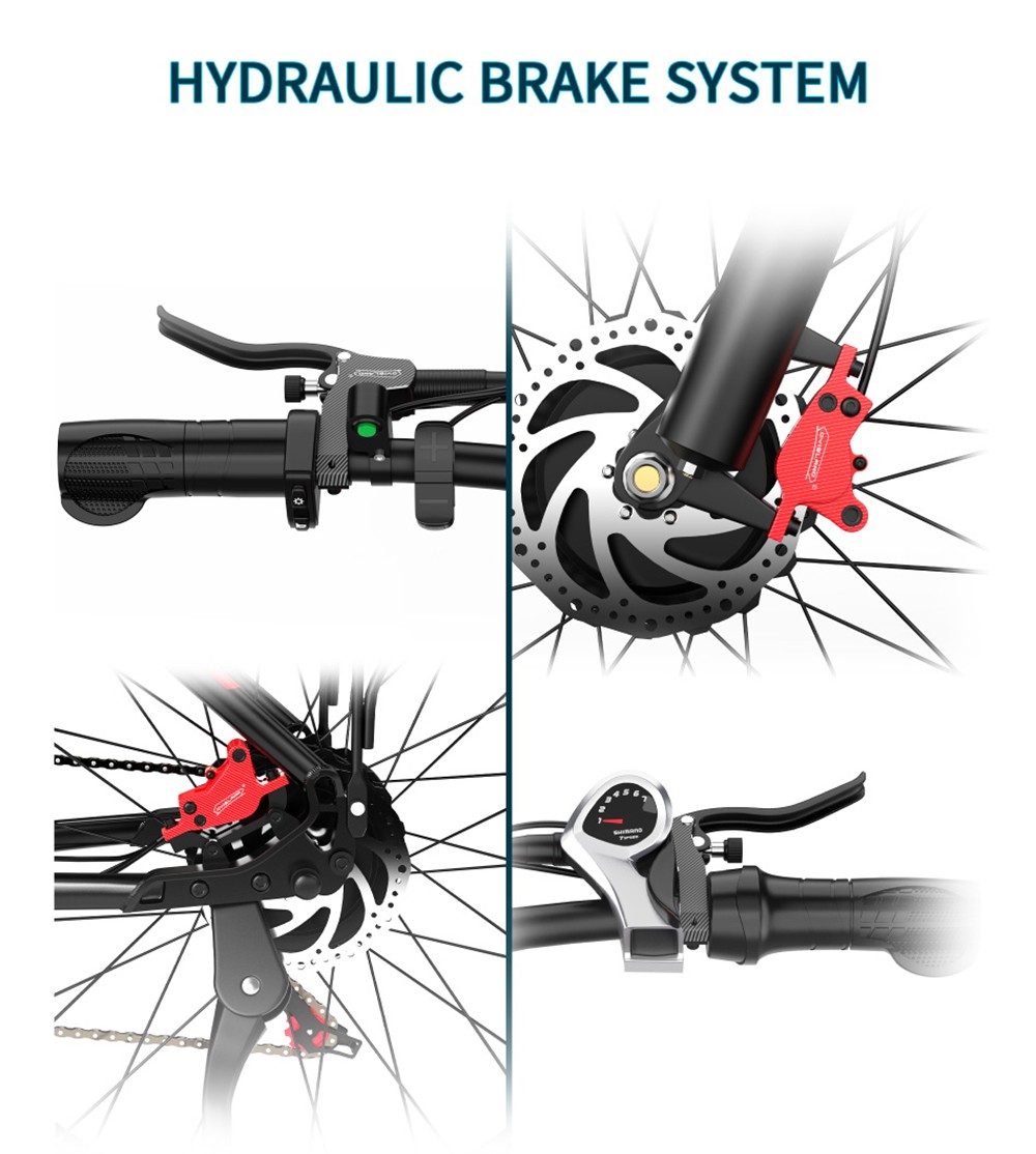 DUOTTS F26 Elektrický horský bicykel 750W*2 Dual Motors 48V 17,5Ah LG Battery 26*4.0 Inch Fat Tires 55Km/h Max Speed 55 Degree Climbing Smart Color Display Dual Disc Brakes Front Shock Absorption 150KG Max Load 100KM Range - Black