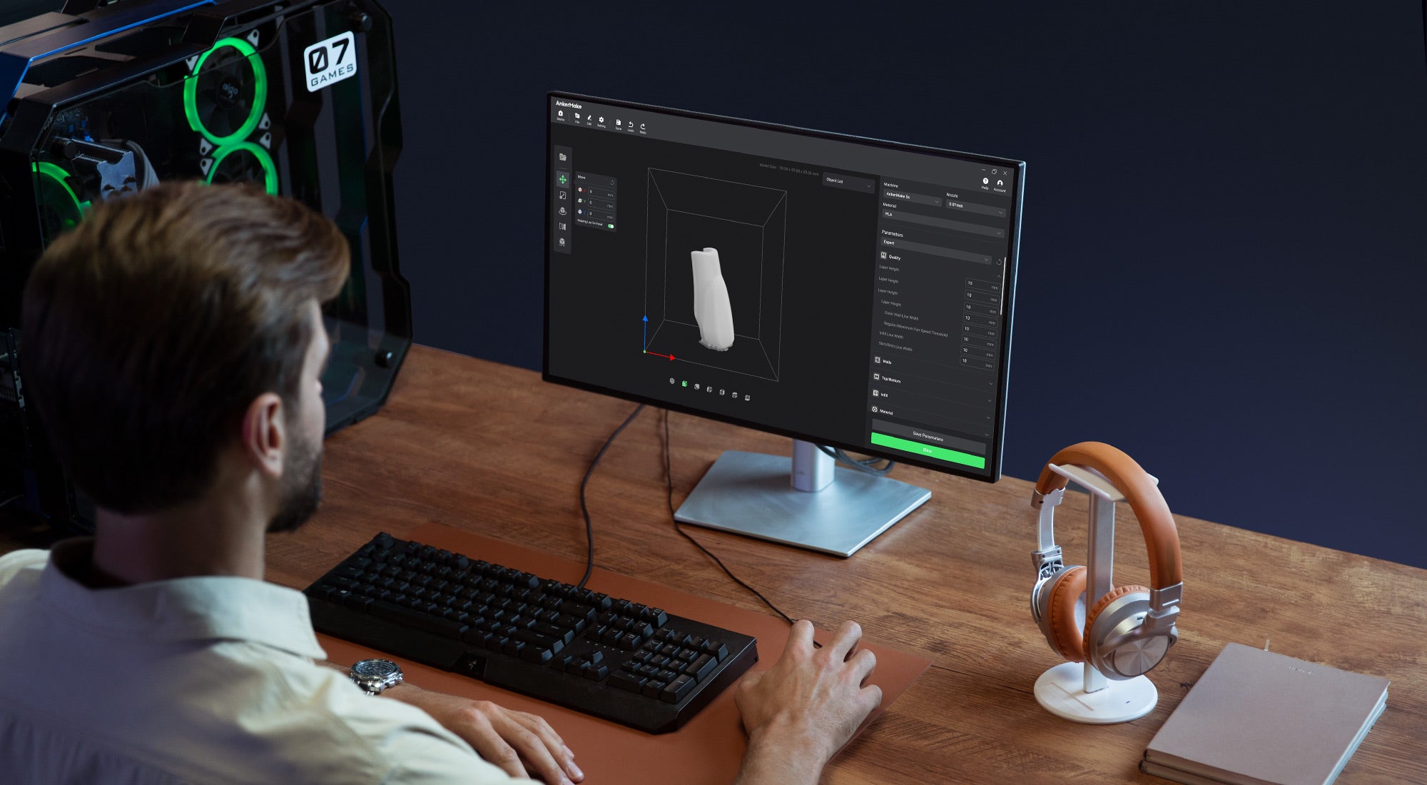 AnkerMake M5 3D Printer, Auto Leveling, Max 500 mm/s Printing Speed, 0.1mm Print Precision, AI Recognition Camera, App/Voice Control, Resume Printing, 235x235x250mm