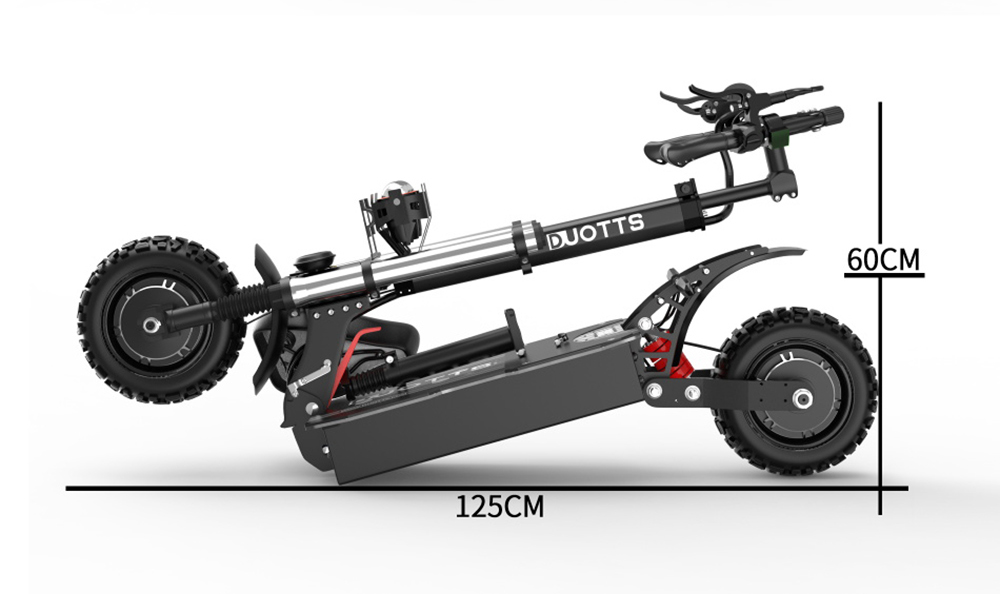 DUOTTS D88 Electric Scooter 11 Inch Off-Road Tires 2800W*2 Dual Motor 85Km/h Max Speed 60V 38Ah Battery for 100KM Range 150KG Load Double Absorbers with Seat