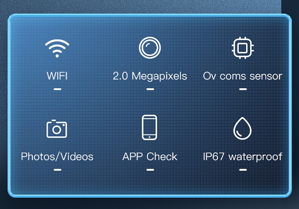 ANESOK W300 WiFi Type-C Portable Endoscope, 2 Megapixels, 1080P Resolution, 6 LEDs, IP67 Waterproof, 1m Cable