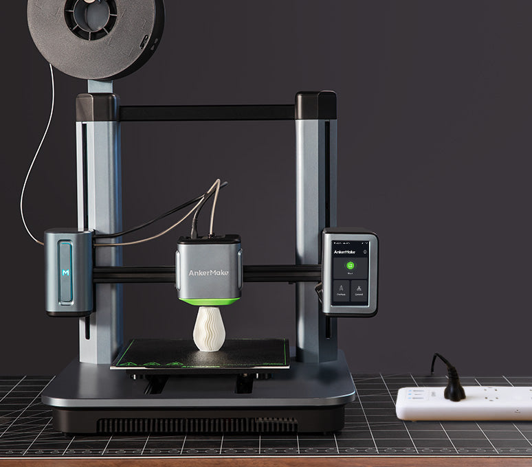 AnkerMake M5 3D Printer, Auto Leveling, Max 500 mm/s Printing Speed, 0.1mm Print Precision, AI Recognition Camera, App/Voice Control, Resume Printing, 235x235x250mm