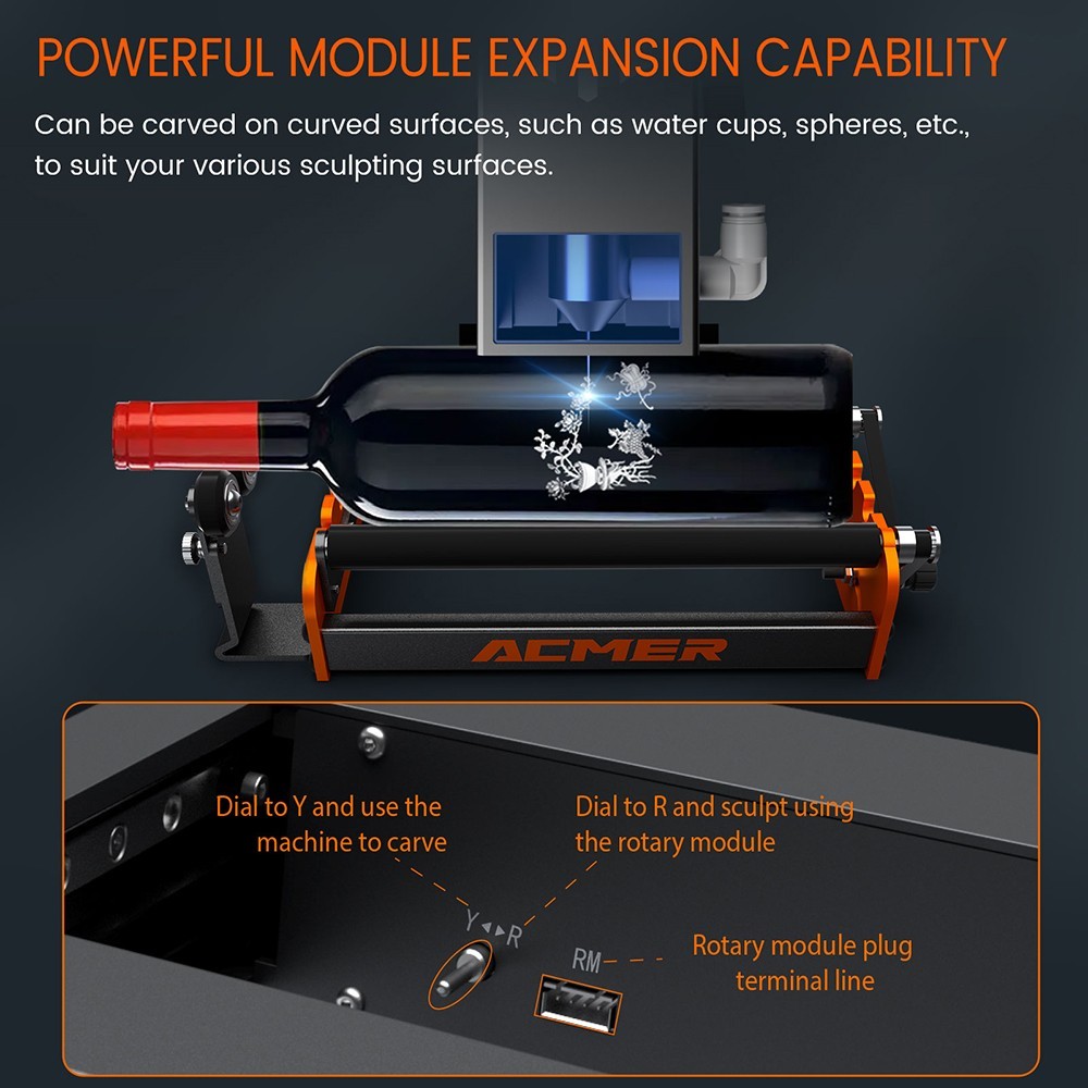 ACMER P2 10W laserová gravírovacia fréza, pevné zaostrenie, gravírovanie rýchlosťou 30000 mm/min, veľmi tichý automatický vzduchový asistent, 0.01mm presnosť gravírovania, ovládanie aplikácie pre iOS a Android, 420*400mm