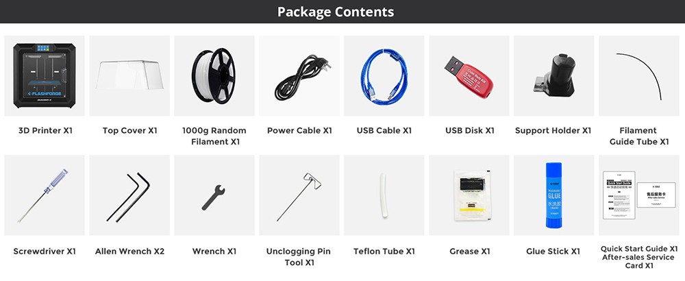 Flashforge Guider 2 3D Printer, Auto-Leveling, 0.2mm Print Precision, 200 mm/s Max Print Speed, Resume Printing, Filament Run-out Detection, 5-inch Touch Screen, WiFi Connection, 280*250*300mm