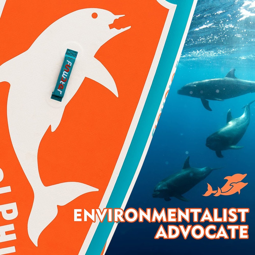 FunWater Dolphin Inflatable Stand Up Paddle Board 10.6'' Long 33'' Wide 6'' Thick