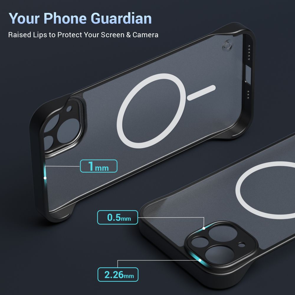 HINOVO MPC1-IP 14 Strong Magnetic Charging Mobile Phone Case Anti-Buffer Impact Phone Cover for iPhone 14