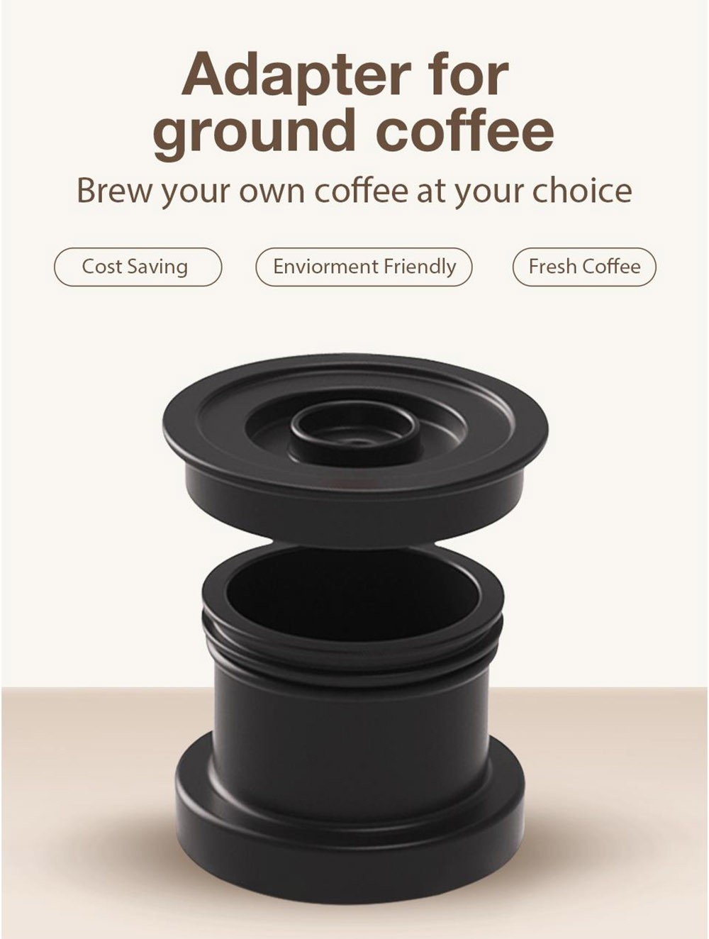 HiBREW H4 Portable Car Coffee Machine with Adapter, 15 Bar Pressure, DC 12V Espresso Coffee Maker with Adapter, 60ml Water Tank, Compatible with Nestle Original/DG Capsule/Ground Coffee